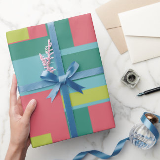 Retro Solid Block Design/Set 1 Wrapping Paper