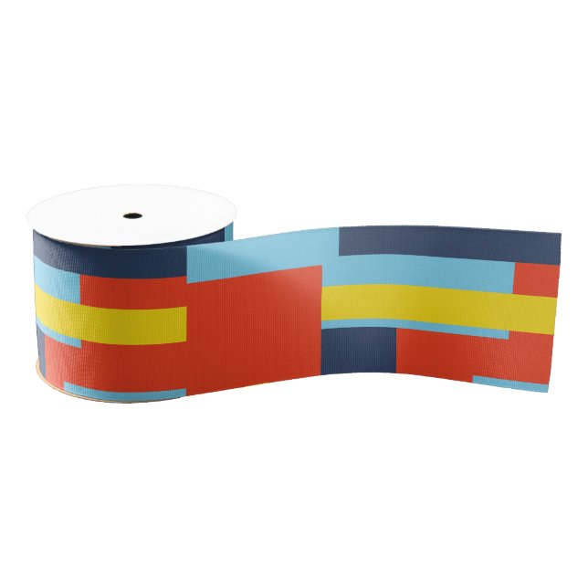 Retro Solid Block Design/Set 2 Grosgrain Ribbon (Spool)