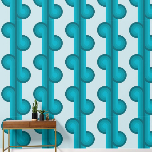Retro solid geometric shapes pattern 4 wallpaper (Hallway)