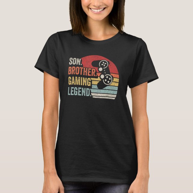 Retro Son Brother Gaming Legend Gaming Gamer Birth T-Shirt (Front)