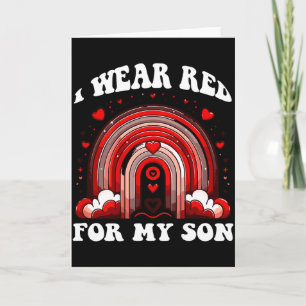 Retro Son Heart Disease Awareness Rainbow Back Pri Card