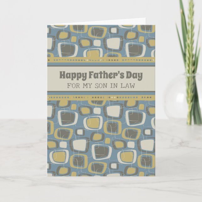 Retro Son in Law Happy Father's Day Card (Front)