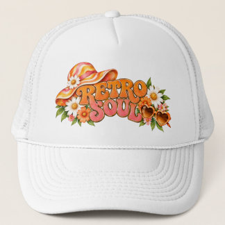 Retro Soul 1970s Floral Design Trucker Hat
