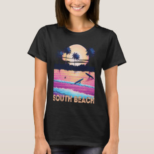 Retro South Beach Florida Souvenir Surf T-Shirt