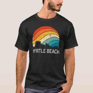 Retro South Carolina City Myrtle Beach Skyline Vin T-Shirt
