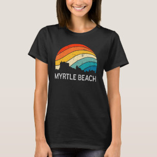 Retro South Carolina City Myrtle Beach Skyline Vin T-Shirt