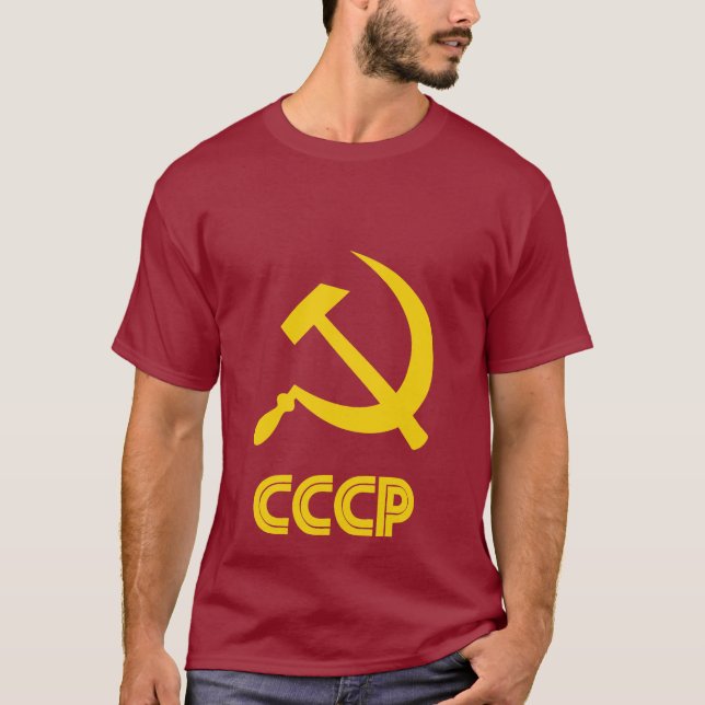Retro Soviet Yellow On Red Tee (Front)