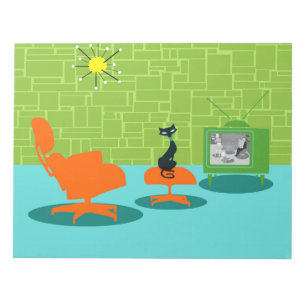 Retro Space Age Kitty Notepad