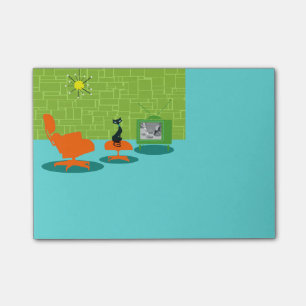 Retro Space Age Kitty Post-It Notes