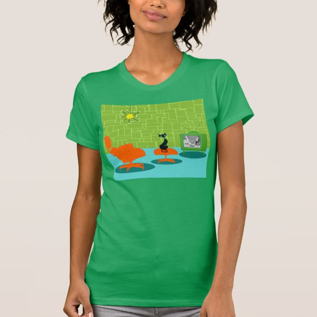 Retro Space Age Kitty T-Shirt (Front)