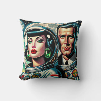 Retro Space Astronauts Cushion