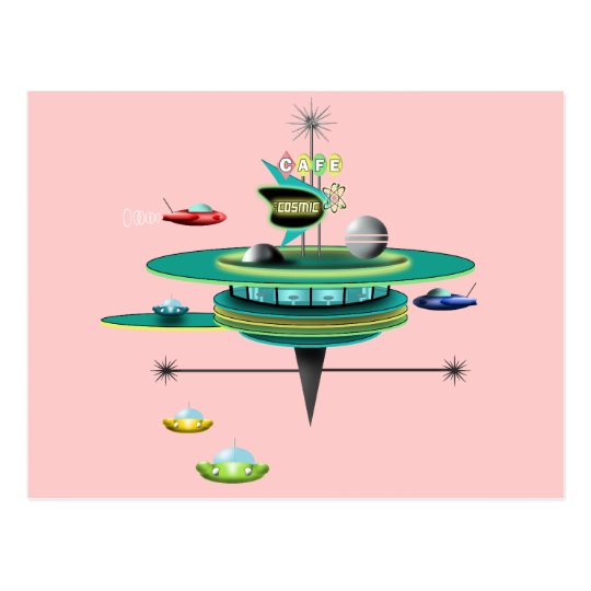Retro Space Diner Postcard