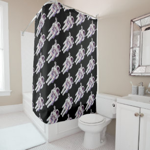 Retro Space Dreams Shower Curtain