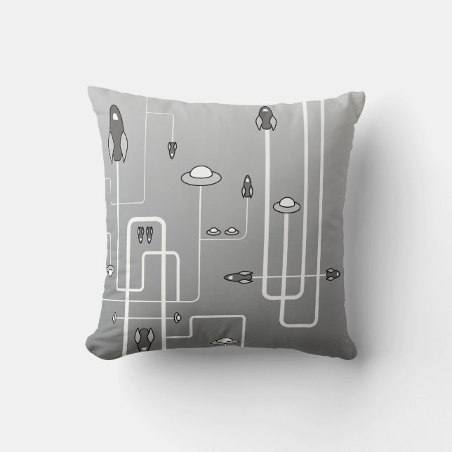 Retro Space Flight Pillow (Front)