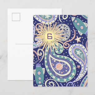 Retro Space Galaxy Birthday Card