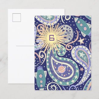Retro Space Galaxy Birthday Card