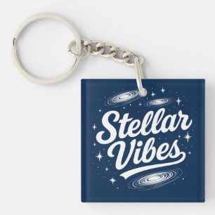Retro Space Galaxy Design Key Ring