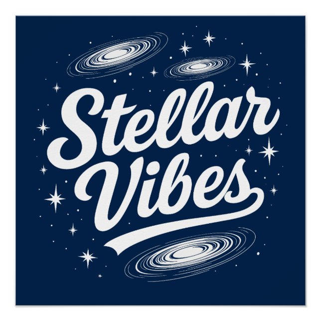 Retro Space Galaxy Design Poster (Front)