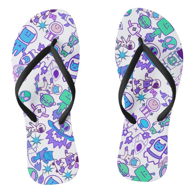 Retro space pattern flip flops (Footbed)