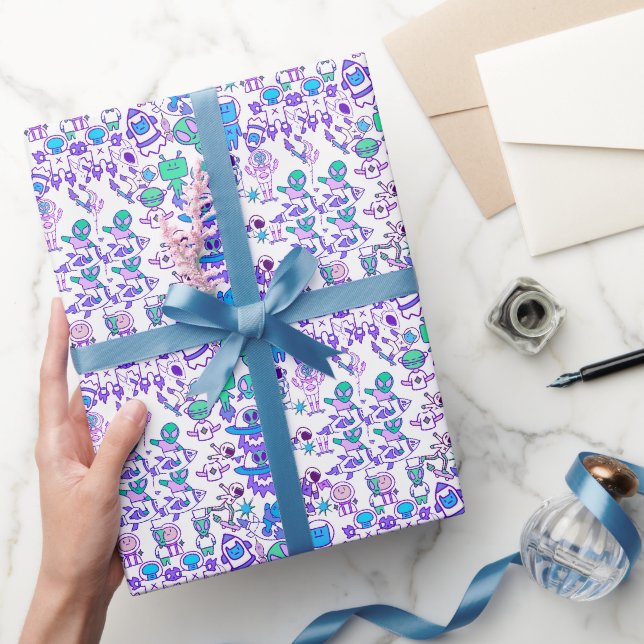 Retro space pattern wrapping paper (Gifting)