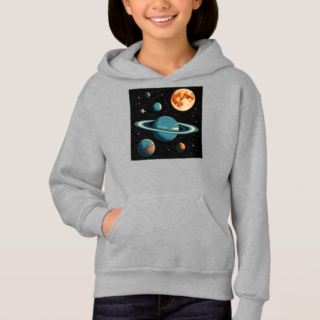 Retro Space Planets & Moon Wall Art – Mid-Century  (Front)