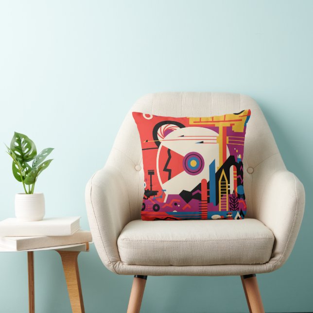 Retro Space Poster - Mars Exploration Program. Cushion (Chair)