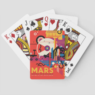 Retro Space Poster - Mars Exploration Program. Playing Cards