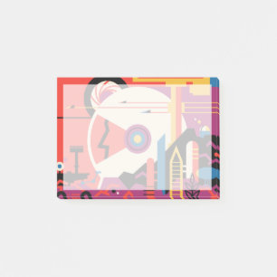 Retro Space Poster - Mars Exploration Program. Post-it Notes