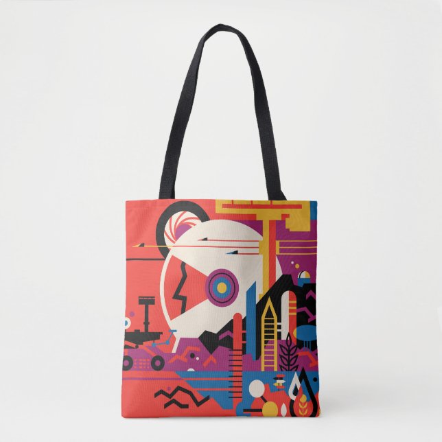 Retro Space Poster - Mars Exploration Program. Tote Bag (Front)