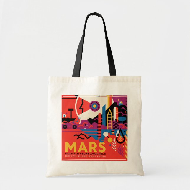 Retro Space Poster - Mars Exploration Program. Tote Bag (Front)