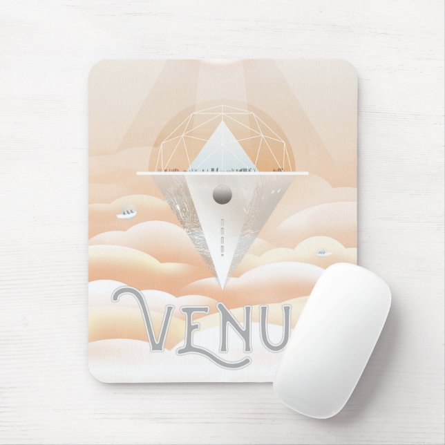 Retro Space Poster-Observatory In The Solar System Mouse Mat (With Mouse)