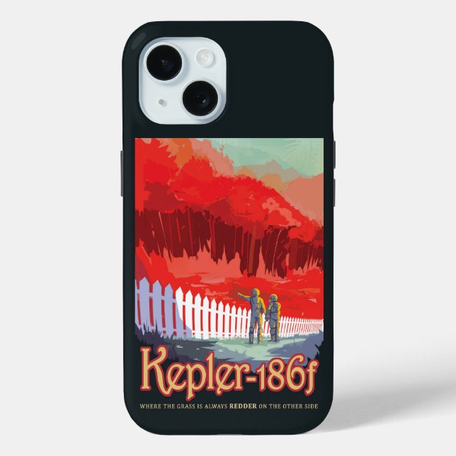 Retro Space Poster Of Kepler-186f. Case-Mate iPhone Case (Back)