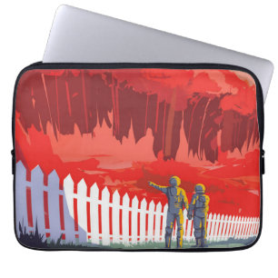 Retro Space Poster Of Kepler-186f. Laptop Sleeve