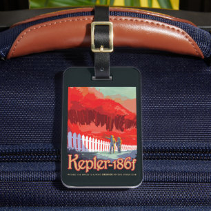 Retro Space Poster Of Kepler-186f. Luggage Tag
