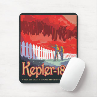 Retro Space Poster Of Kepler-186f. Mouse Mat