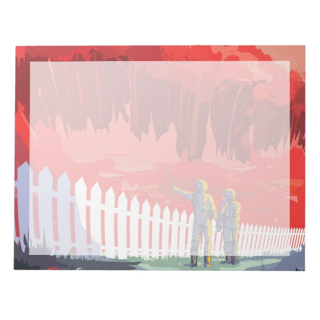 Retro Space Poster Of Kepler-186f. Notepad (Front)