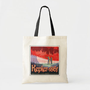 Retro Space Poster Of Kepler-186f. Tote Bag