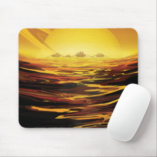 Retro Space Poster-Saturn's Largest Moon, Titan. Mouse Mat