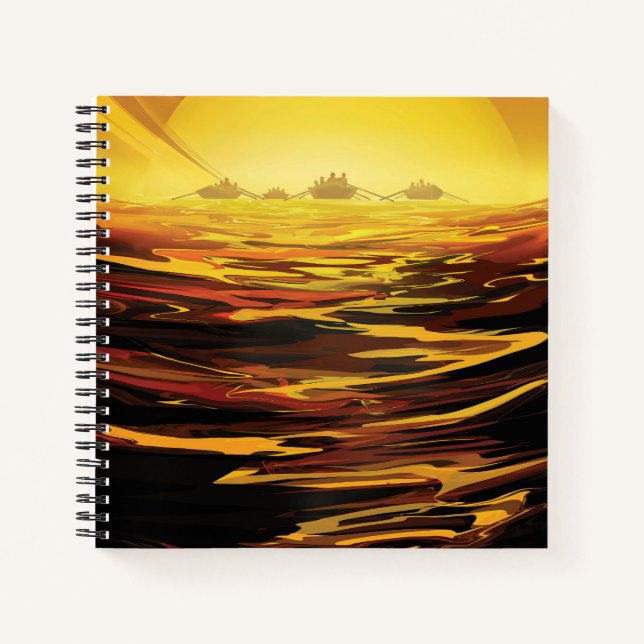 Retro Space Poster-Saturn's Largest Moon, Titan. Notebook (Front)