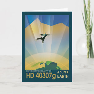 Retro Space Poster-The Gravity Of A Super Earth Card