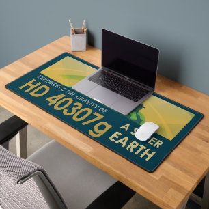 Retro Space Poster-The Gravity Of A Super Earth Desk Mat