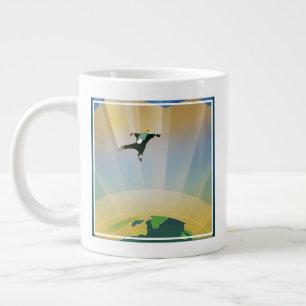 Retro Space Poster-The Gravity Of A Super Earth Large Coffee Mug