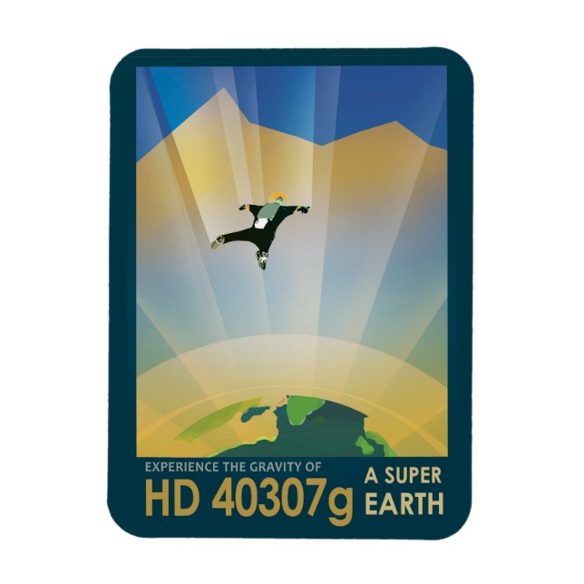 Retro Space Poster-The Gravity Of A Super Earth Magnet (Vertical)