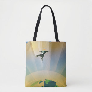 Retro Space Poster-The Gravity Of A Super Earth Tote Bag