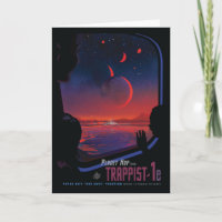 Retro Space Poster - Viewers Observe Trappist-1e.