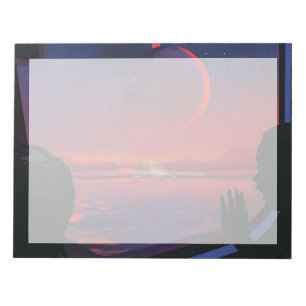 Retro Space Poster - Viewers Observe Trappist-1e. Notepad