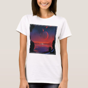 Retro Space Poster - Viewers Observe Trappist-1e. T-Shirt