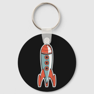 retro space rocket key ring