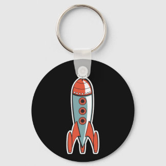 retro space rocket key ring