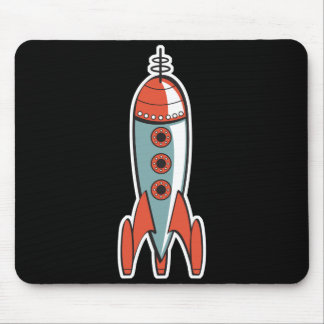 retro space rocket mouse mat